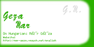 geza mar business card